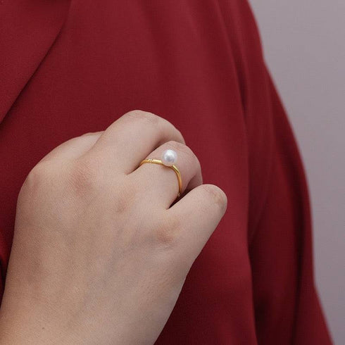 7-8mm Freshwater Pearl & Square Ring - House Of Pearls